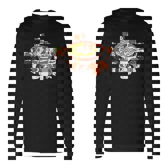 ラーメン寿司パピヨン犬 長袖Tシャツ - Kawaiitshirt