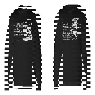 ルートヴィヒ・ヴァン・ベートーヴェン 引用句 クラシック音楽引用句 格言 長袖Tシャツ - Kawaiitshirt