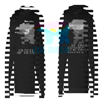 レイク・バートン 山 パープル セッティング ヒマワリ ネイチャーウッド 長袖Tシャツ - Kawaiitshirt