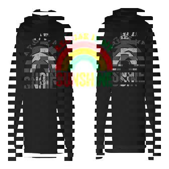 レゲエ イズ マイ サンシャイン シャツ ヴィンテージ レインボー レトロ サンシャイン 長袖Tシャツ - Kawaiitshirt