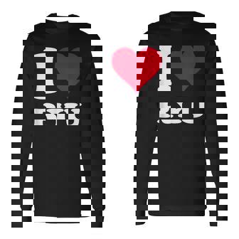 レッドハート I Love Ryu 長袖Tシャツ - Kawaiitshirt