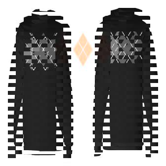 レトロ アーガイル ロカビリー 長袖tシャツ 長袖Tシャツ - Kawaiitshirt