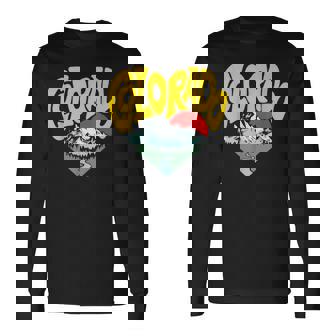 レトロ コロラド州 アウトドア 自然 恋人 ハート 山脈 グラフィック 長袖Tシャツ - Kawaiitshirt