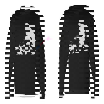 レトロ ビッグフット ウォーキング マルチーズ 犬 面白い サスカッチ 長袖tシャツ 長袖Tシャツ - Kawaiitshirt