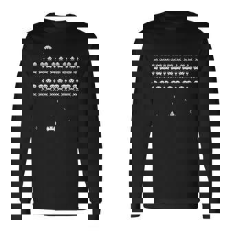 レトロなヴィンテージビデオゲームスペースシューティングアーケード 長袖Tシャツ - Kawaiitshirt