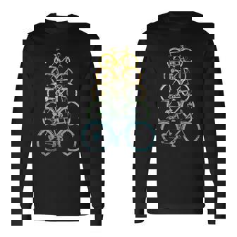 レトロビンテージ自転車モチーフの自転車モチーフ。 長袖Tシャツ - Kawaiitshirt