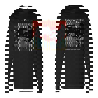 レトロモスマン-オリジナルのウェストバージニアクリプティッドアートワーク 長袖Tシャツ - Kawaiitshirt