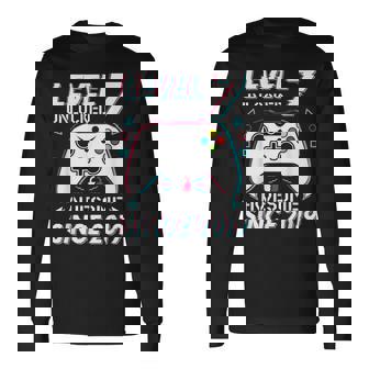 レベル 7 アンロック ビデオゲーム 7歳の誕生日 7歳の男の子 長袖Tシャツ - Kawaiitshirt