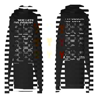 ロブスターの種類、ロブスター種チャート 長袖Tシャツ - Kawaiitshirt