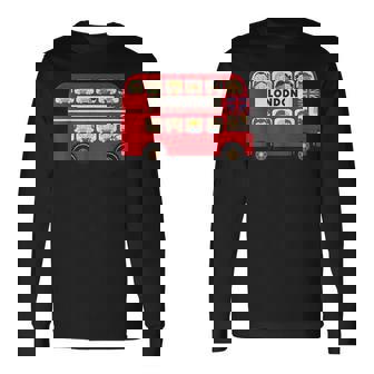 ロンドン イングランド ダブルデッカー レッドバス キッズ ツーリスト お土産 長袖Tシャツ - Kawaiitshirt