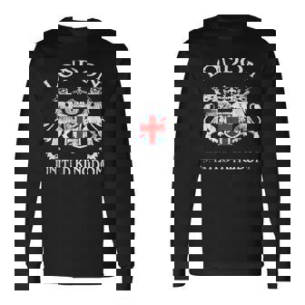 ロンドンのお土産 英国エンブレム 英国国旗 記念品 サイト 長袖Tシャツ - Kawaiitshirt