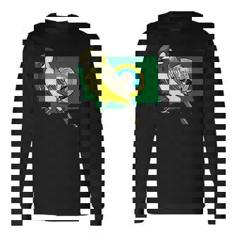 ワシントン州旗 ゴールドフィンチ 鳥 長袖Tシャツ - Kawaiitshirt