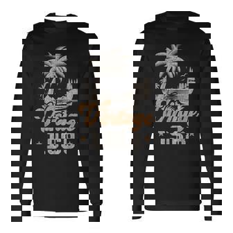 ヴィンテージ 1968 誕生日 58歳 ヤシの木 長袖Tシャツ - Kawaiitshirt