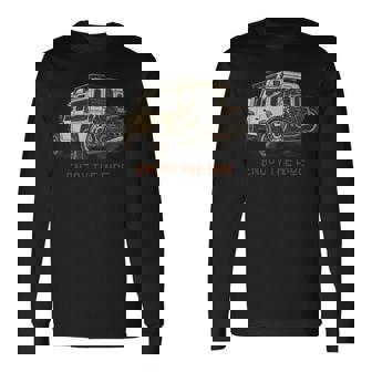 ヴィンテージ オフロード アドベンチャー ロードトリップ バイク イラストレーション 長袖Tシャツ - Kawaiitshirt