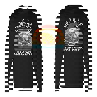 ヴィンテージ カツカレー 待つ カツカレー 和食 長袖Tシャツ - Kawaiitshirt