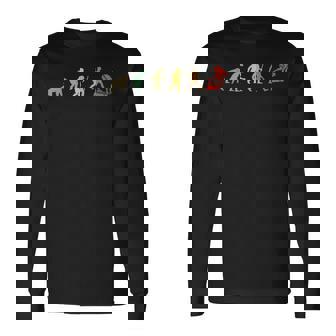 ヴィンテージ スイム レトロ スイミング 進化 面白いスイマー 長袖Tシャツ - Kawaiitshirt