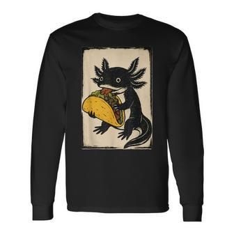 ヴィンテージ リノカット Axolotl タコサラマンダー 民芸品 長袖Tシャツ - Kawaiitshirt