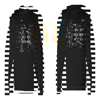 ヴィンテージ レトロ ミッドセンチュリー モダン ルック 猫 50S 60S スタイル 長袖Tシャツ - Kawaiitshirt