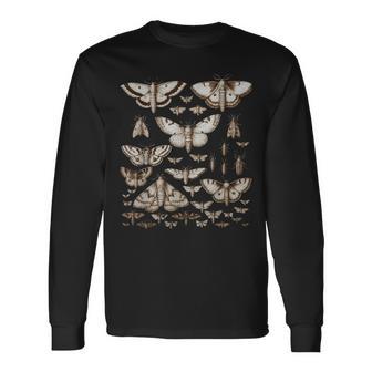 ヴィンテージ 蛾 蝶 自然 イラスト アート 長袖Tシャツ - Kawaiitshirt