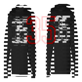 ヴィンテージナンバー 35 ホワイトレッドスポーツ代表チームナンバー 35 長袖Tシャツ - Kawaiitshirt