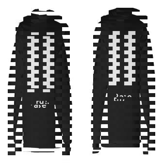 一時停止ボタン 長袖tシャツ 長袖Tシャツ - Kawaiitshirt