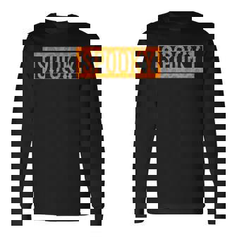 不気味なオレンジハロウィンパンプキン柄tシャツ 長袖Tシャツ - Kawaiitshirt