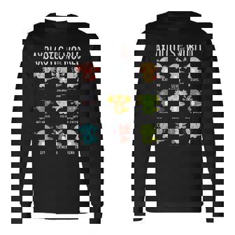 世界のウーパールーパー両生類動物好きカワイイ 長袖Tシャツ - Kawaiitshirt