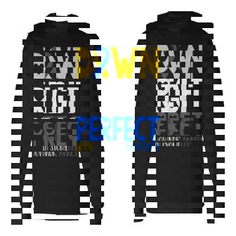 世界ダウン症啓発デーダウン右パーフェクトt21 長袖Tシャツ - Kawaiitshirt