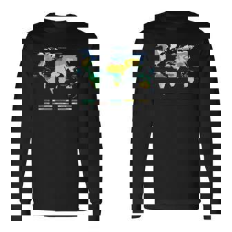 世界地図 気候帯 海洋名 フランス語 長袖Tシャツ - Kawaiitshirt