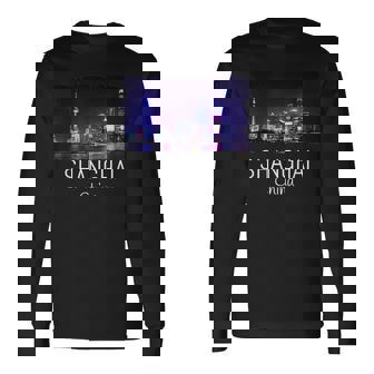 中国上海スカイライン 中国のお土産ギフト 上海 長袖Tシャツ - Kawaiitshirt