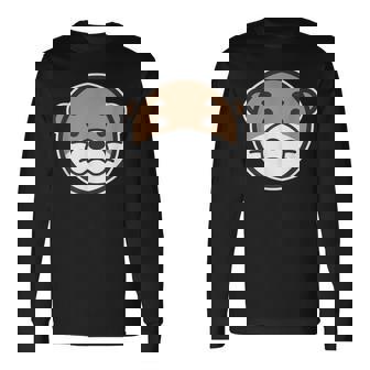 丸顔 カワウソ《コツメカワウソ》シンプル【どうぶつフレンズ】グッズ ゆるくて かわいい イラスト 長袖Tシャツ - Kawaiitshirt