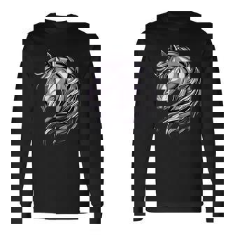 乗馬ポニー子馬ポニーファームライダーポニー乗馬馬 長袖Tシャツ - Kawaiitshirt