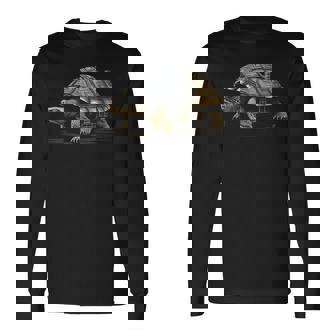 亀 抽象 家 動物 図面 アート グラフィック 亀 長袖Tシャツ - Kawaiitshirt