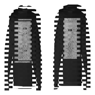 人物レオナルドダヴィンチのプロポーション 長袖Tシャツ - Kawaiitshirt