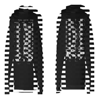 人間の脊椎解剖学カイロプラクティック図 長袖Tシャツ - Kawaiitshirt