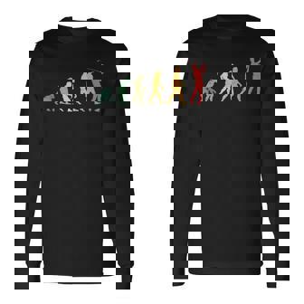 人類の進化 ネタ ゴルフ ゴルフ好き ゴルフファン ゴルファー おもしろ ゴルフ部 長袖Tシャツ - Kawaiitshirt