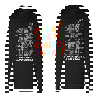 今日何をしているのか Pe先生 体育 長袖Tシャツ - Kawaiitshirt