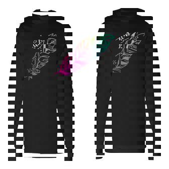 先住民フェザーtシャツ ネイティブアメリカン ズニ族 長袖Tシャツ - Kawaiitshirt