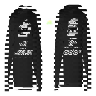 冷奴 Cool Guy クールガイ（おかしな日本語）間違い 英語 豆腐 キャラ 【変なデザイン屋さん】面白い ギャグ 長袖Tシャツ - Kawaiitshirt