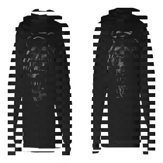 動物愛好家のための怒っているクマの顔グラフィック T シャツ 長袖Tシャツ - Kawaiitshirt