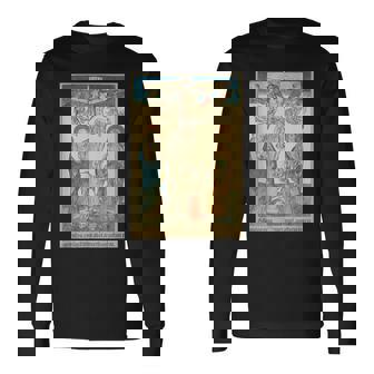 十字架上のイエス 中世美術 キリスト教 カトリック 長袖Tシャツ - Kawaiitshirt