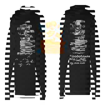 卓球 トイプードル スイーツ パンケーキ 面白い アートデザイン 可愛い おしゃれ 動物 英字 スポーツ 長袖tシャツ 長袖Tシャツ - Kawaiitshirt