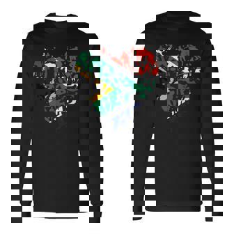 南アフリカ ラグビー ラブハート 南アフリカ ラグビーファン 長袖Tシャツ - Kawaiitshirt
