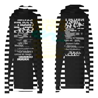 古代最強蛇ティタノボア解説 Titanoboa Facts 恐竜時代雑学 科学学習 長袖Tシャツ - Kawaiitshirt