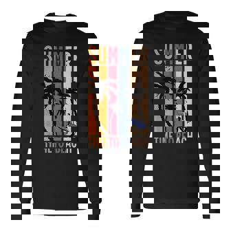 夏 Time To Beach クールバイブ 長袖Tシャツ - Kawaiitshirt