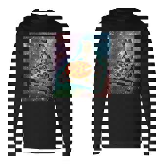 宇宙猫ピザミーム銀河宇宙キティ子猫面白いかわいいpace Cat Galaxy Universe Meme 長袖Tシャツ - Kawaiitshirt