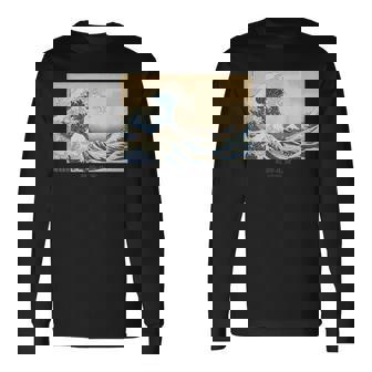 富士山、北斎、浮世絵、江戸時代、版画、お土産、日本旅行、日本美術、伝統、かっこいい、富嶽三十六景、和風 長袖Tシャツ - Kawaiitshirt