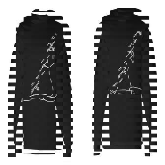 尺八 線画 ミュージシャン向け 尺八 長袖Tシャツ - Kawaiitshirt