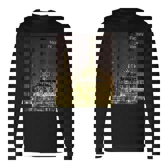 工場夜景 -Factory Nightiew- 長袖Tシャツ - Kawaiitshirt