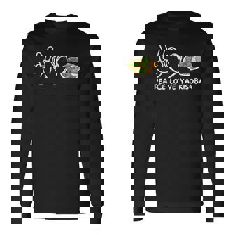 平和 愛 焼きそば レトロ 焼きそば 恋人 食べ物好き 長袖Tシャツ - Kawaiitshirt